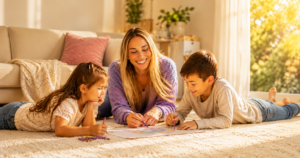 Stacey Chillemi award-winning podcast host and bestselling author sharing the story of epilepsy motherhood and the night she sat on the floor drawing stick figures with her children